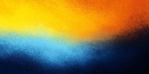 Vivid abstract background features a dynamic diagonal blend of bright yellow and deep blue tones with a textured spray effect.