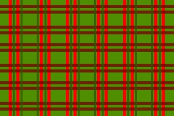 A traditional holiday-style plaid featuring deep green and red lines arranged in a tight grid, giving a festive and classic seasonal feel.