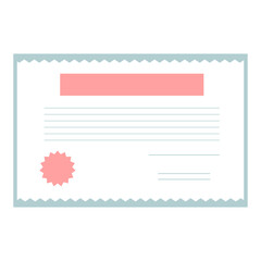 Flat Illustration of Stock Certificate for Investment