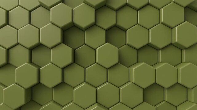 A mesmerizing abstract background showcases a repeating pattern of olive-green hexagonal shapes, creating a visually appealing texture.