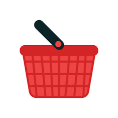 Flat Illustration of Shopping Basket for E-commerce