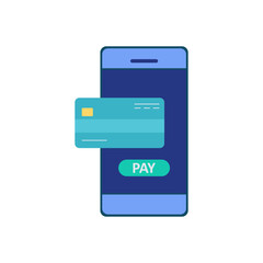 Flat Illustration of Smartphone Mobile Payment App