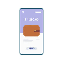 Flat Illustration of Digital Wallet for E-commerce Payment