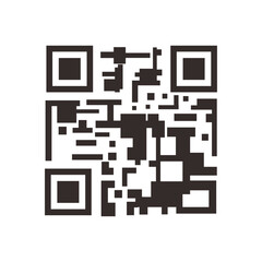 Flat Illustration of QR Code Icon for Digital Payment