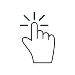 Flat Illustration of Hand Mouse Click Cursor Icon