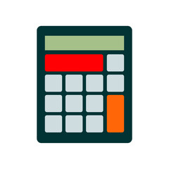 Flat Illustration of Calculator for Financial Accounting