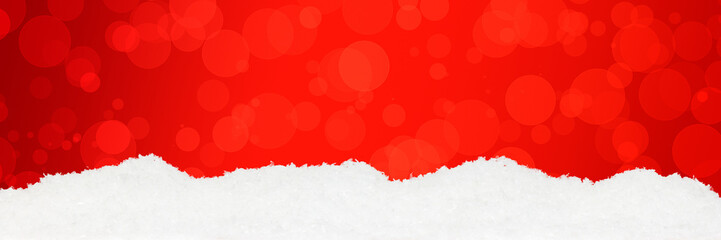 bright red christmas background with white snow bottom border frame