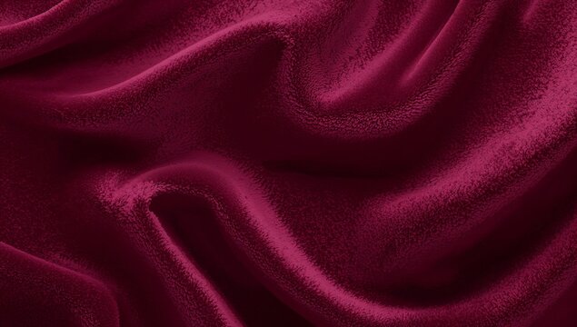 Showing draped deep wine-red velvet fabric revealing plush folds in studio, with short pile glints