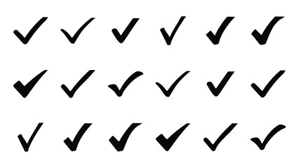 Check mark icon Design, Black Check list tick with white background, vector art design, business doodle element, 