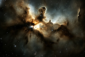 Distorted cosmic landscape shaped by gravitational forces exhibiting unique formations and vibrant colors in deep space