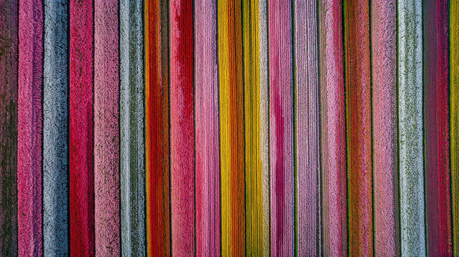 aerial view of colorful tulip fields in the netherlands