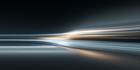 Streaks of bright light move rapidly across a dark, abstract background creating a sense of motion and speed.