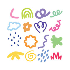 Abstract Vector Shape Set with Modern Freeform Elements, Geometric Cutouts, Organic Fluid Forms and Contemporary Minimal Design Components in EPS Format