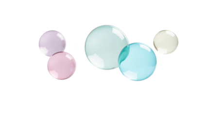 Colorful bubbles in various sizes float gracefully, creating playful and whimsical atmosphere. soft pastel colors add touch of serenity and charm
