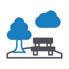 Park Bench Vector icon which can easily modify or edit
