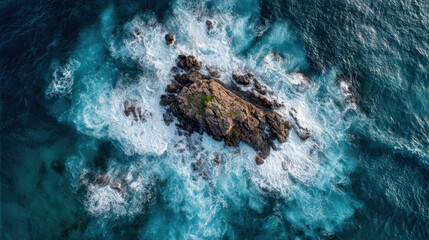 aerial view of rough lava field with black rock texture