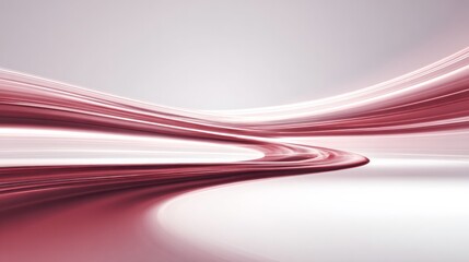 Smooth crimson and white flowing waves create an abstract energetic background
