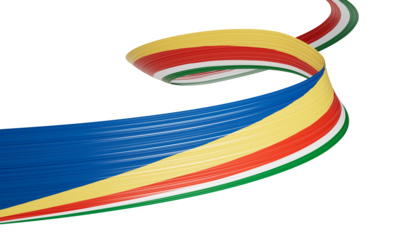 3d Flag Of Seychelles 3d Wavy Shiny Seychelles Ribbon Isolated On White Background 3d Illustration