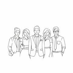 Minimalist Business Team Line Art