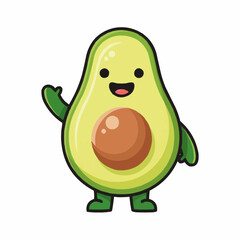 Smiling Avocado Character