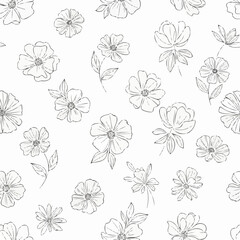 Minimal Floral Seamless Element
