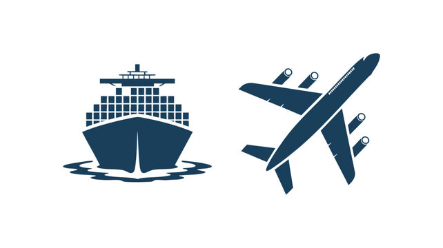 Global freight transport icons