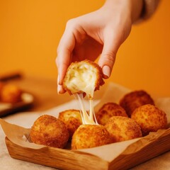 Cheese Balls with Stretchy Melted Cheese