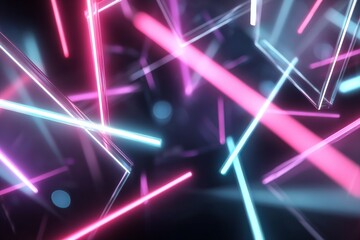 Abstract neon lights background with copy space