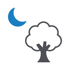 Night Tree Vector icon which can easily modify or edit