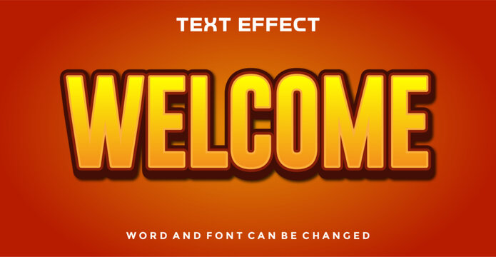 Welcome editable text effect - Powered by Adobe