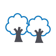 Twin Trees Vector icon which can easily modify or edit