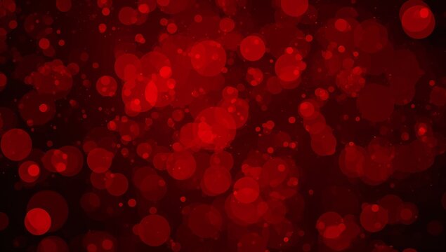 Glowing circular red bokeh lights creating deep maroon abstract backdrop, showing layered halos - Powered by Adobe