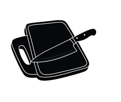 chopper board and knife vector illustration