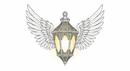 Winged Lantern - A Symbol of Guidance and Illumination.