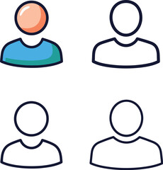 Simple user profile icons displayed in a minimal clean vector style