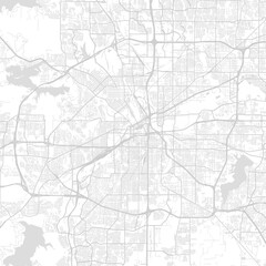 Fort Worth City Map a clean white silhouette of a structured urban grid is balanced with precise linework and subtle blueprint character begin of sentence, emphasizing refined linework.