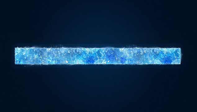 Glowing crystalline bar emitting frosty particles and shards on dark navy gradient, frosty halo