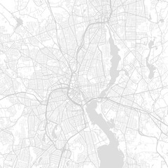 Obraz premium Providence City Map minimalist linework reveals the s underlying blueprint in a structured monochrome design where subtle negative space suggests future growth begin of sentence, emphasizing refined.