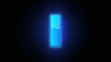 Glowing tall rounded rectangle hovering on dark digital canvas, with glossy highlight and blue halo