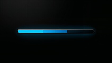Displaying centered capsule-style progress bar on dark loading screen, cyan-to-blue gradient fill