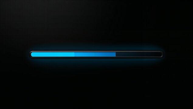 Displaying centered capsule-style progress bar on dark loading screen, cyan-to-blue gradient fill