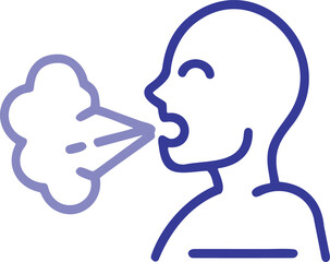 Coughing Person Exhaling Illustration