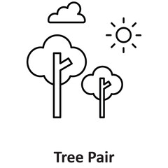Tree Pair Vector icon which can easily modify or edit