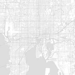 Fototapeta premium Tampa City Map a precise and structured monochrome layout highlights the s blueprint character through subtle high contrast linework and a clean minimalist aesthetic begin of sentence.
