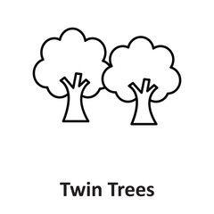 Twin Trees Vector icon which can easily modify or edit