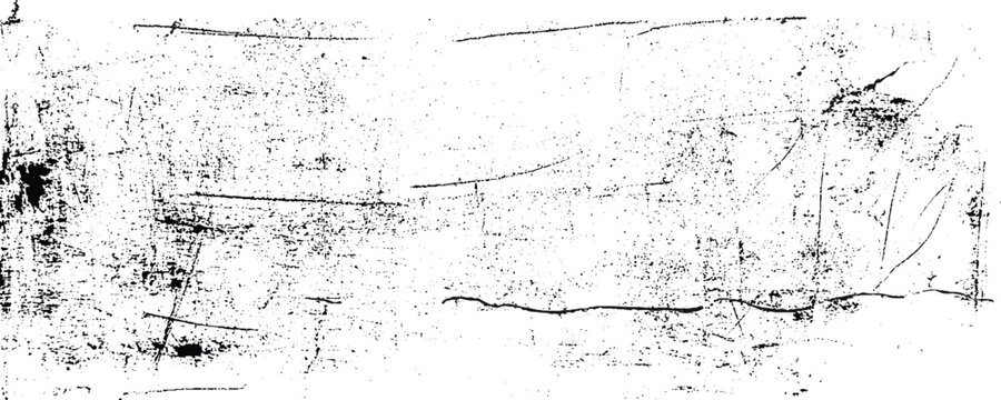 Black and white old textured overlay. Distressed rough photo effect. Old filter frame. Grunge texture with dust, scratches and grit stripes. Vector transparent retro decoration.