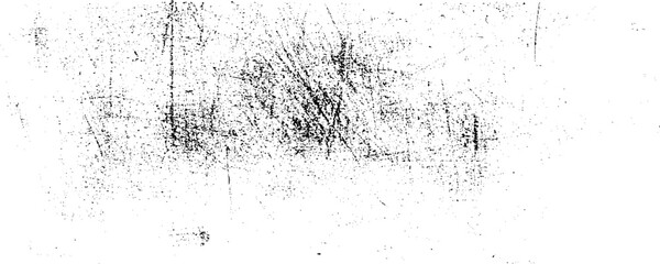 Grunge black white. Monochrome vector texture. The pattern of ink stains, cracks, fading. Overlay aged grainy messy template. Renovate wall scratched backdrop. Vector