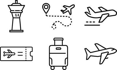 Fototapeta premium Mega Bundle of Time Management, Scheduling, and Planning Line Art Icons: Calendar, Clock, Deadline, Alarm, Stopwatch, Hourglass, and Workflow Symbols