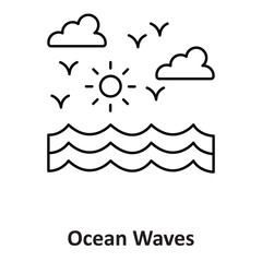 Ocean Waves Vector icon which can easily modify or edit
