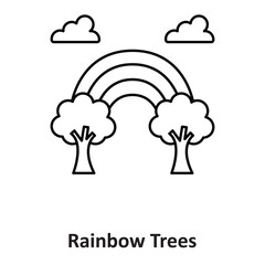 Rainbow Trees Vector icon which can easily modify or edit
